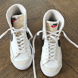 Nike High-Top Sneakers in White and Cream